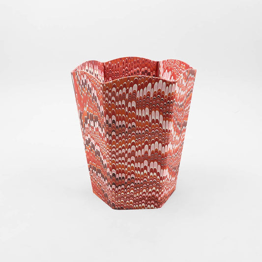SCALLOPED COLLAPSIBLE BASKET - MARBLED MOUNTAIN RED