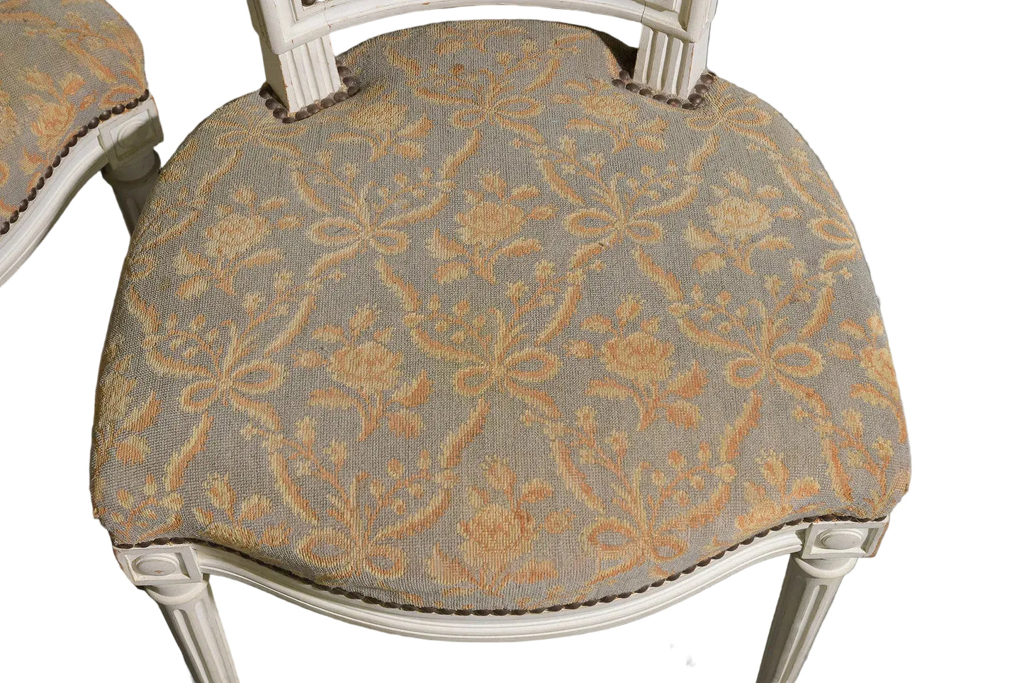 Louis XVI Style Set of 8 Painted Dining Chairs
