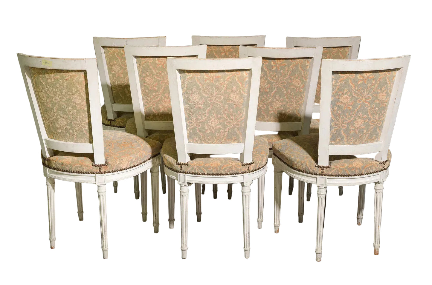 Louis XVI Style Set of 8 Painted Dining Chairs