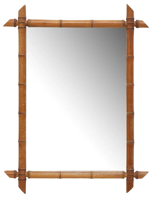 French Faux Bamboo Mirror - 44" x 33"