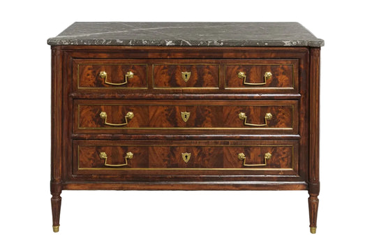 Louis XVI Style Dark Marble Top Dresser