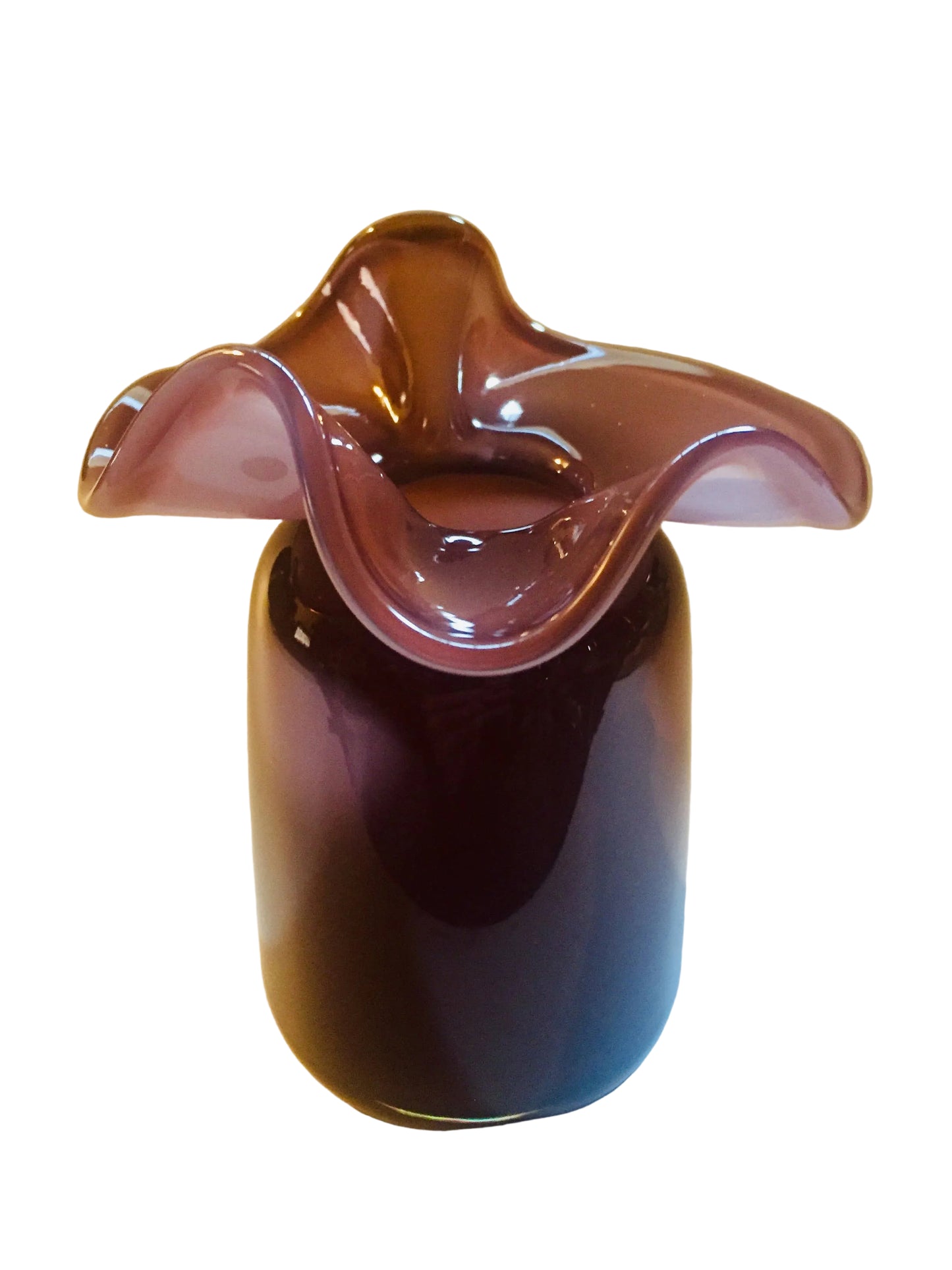 Ruffles Bud Vase: Aubergine - 5”x4”