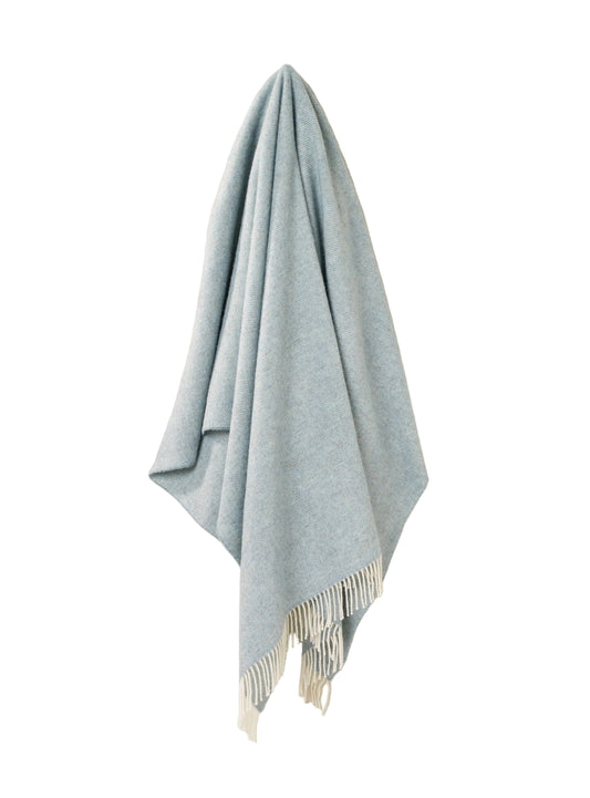 Duck Egg Herringbone Wool Blanket