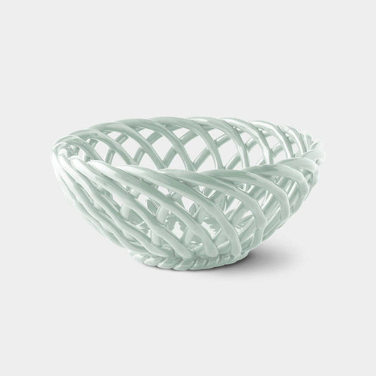 Sicilia Ceramic Basket - Large: Light Mint