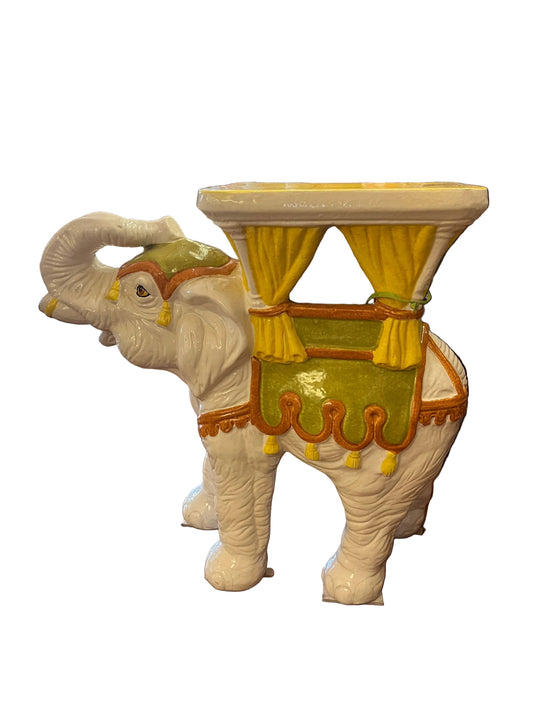 Italian Ceramic Elephant Garden Stool