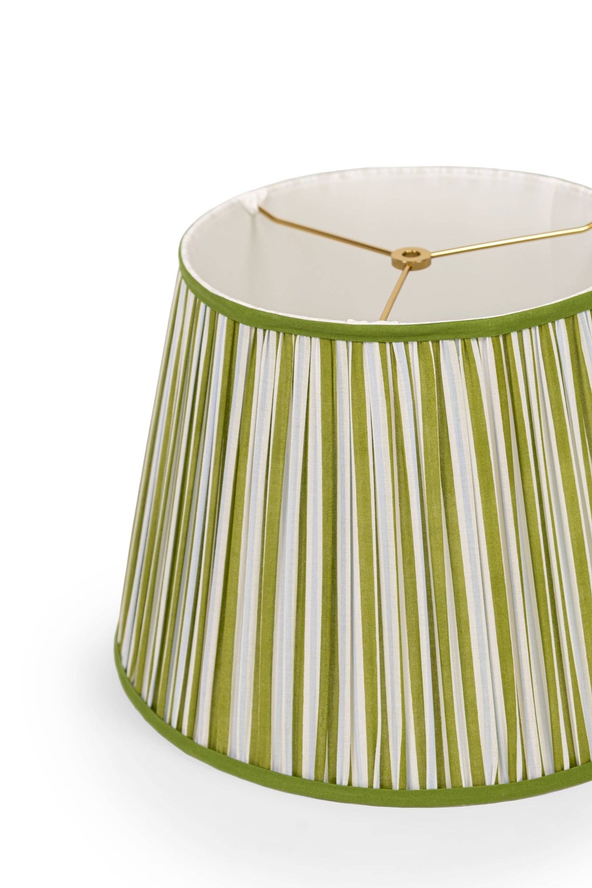 Green + White Stripes Lampshade - 16"