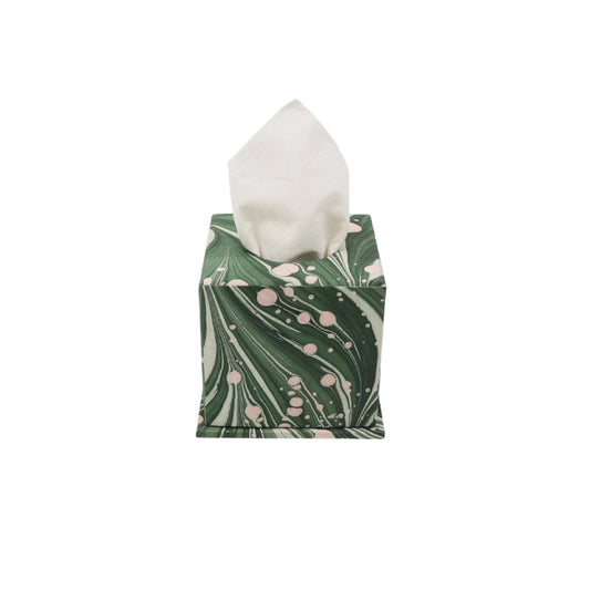 MARBLED TISSUE BOX FIRE WHIRL - GREEN
