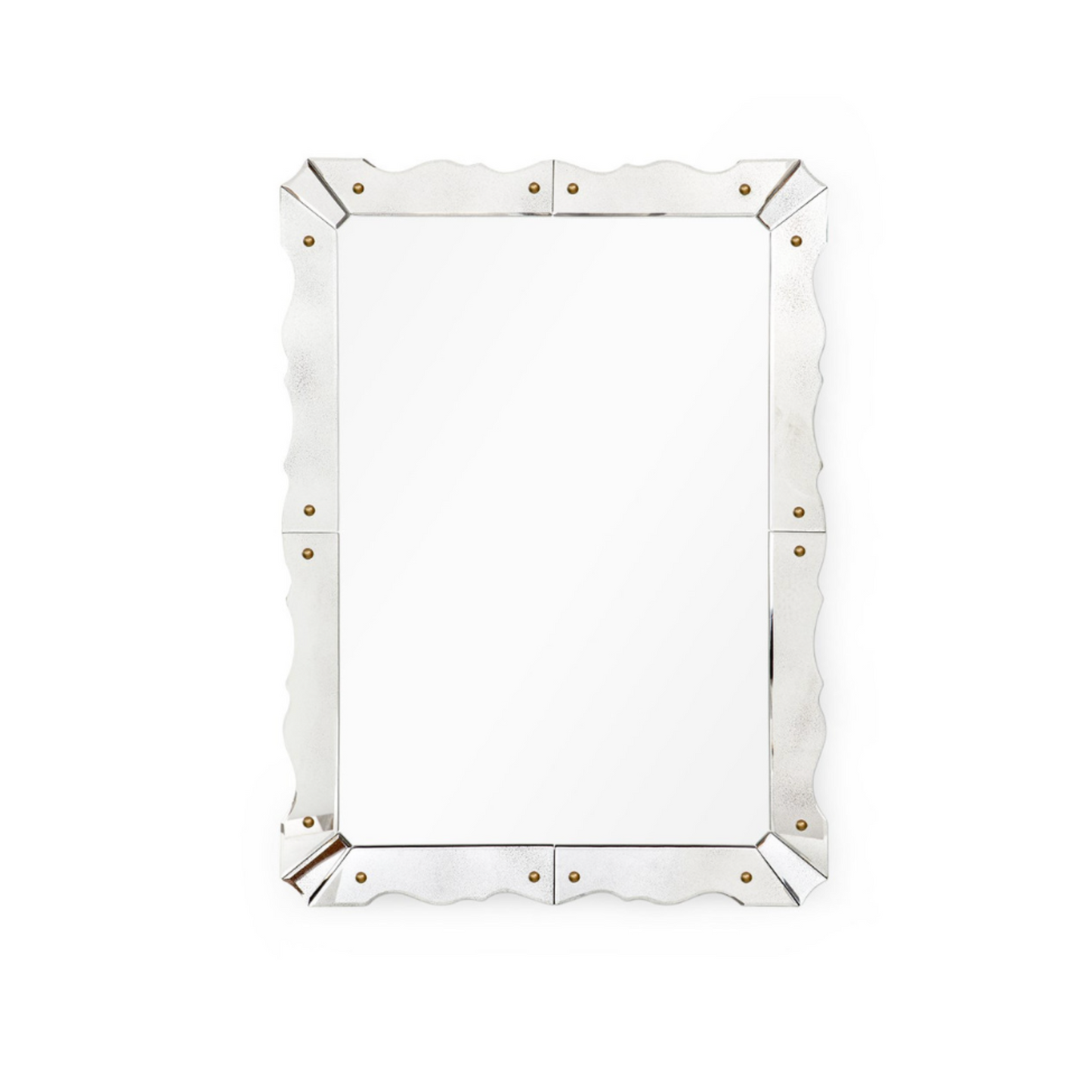 Framed Mirror with Brass Details