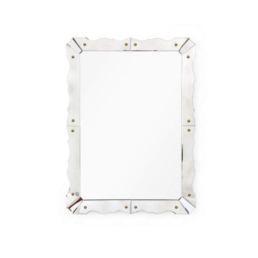 Framed Mirror with Brass Details