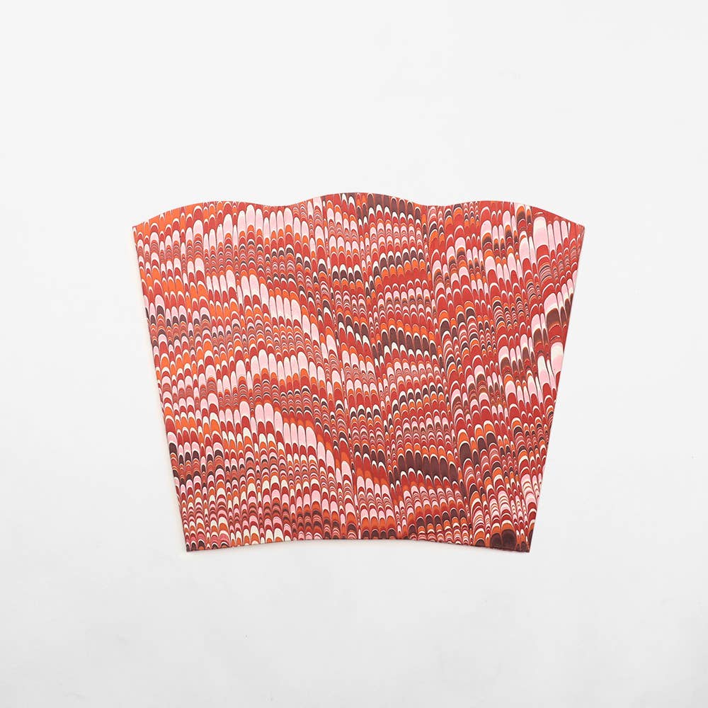 SCALLOPED COLLAPSIBLE BASKET - MARBLED MOUNTAIN RED