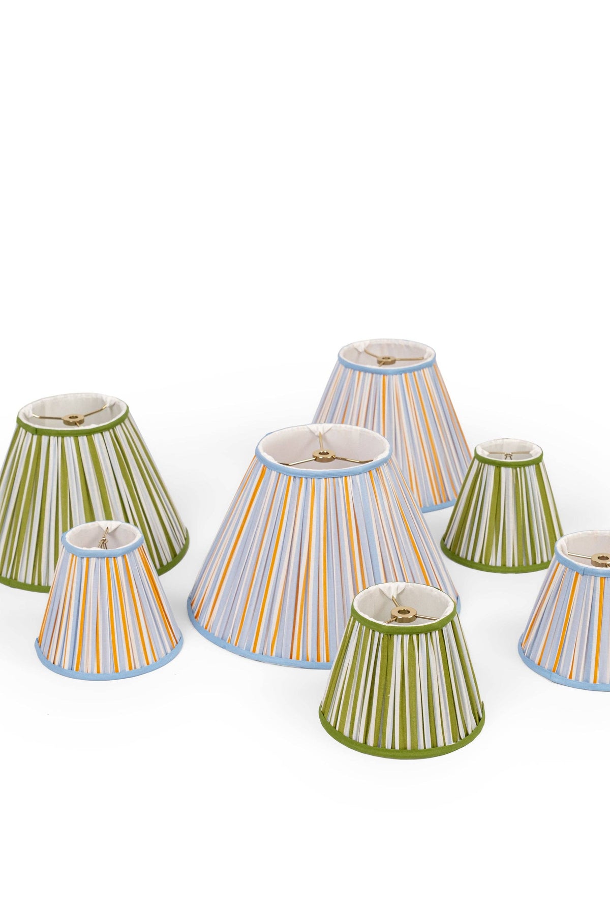 Green + White Stripes Lampshade - 6"