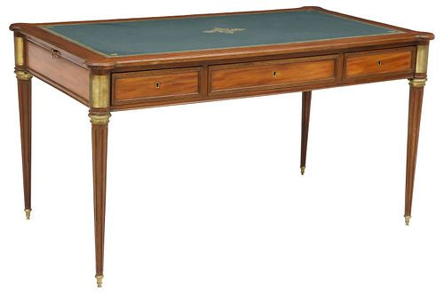French Leather Top Mahogany Writing Desk