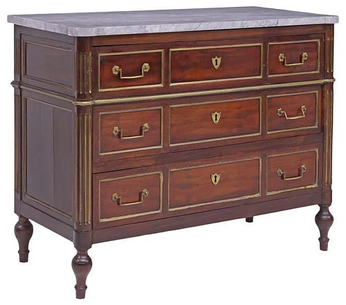 Louis XVI Style Commode - Grey Top