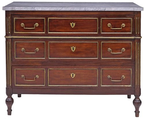 Louis XVI Style Commode - Grey Top