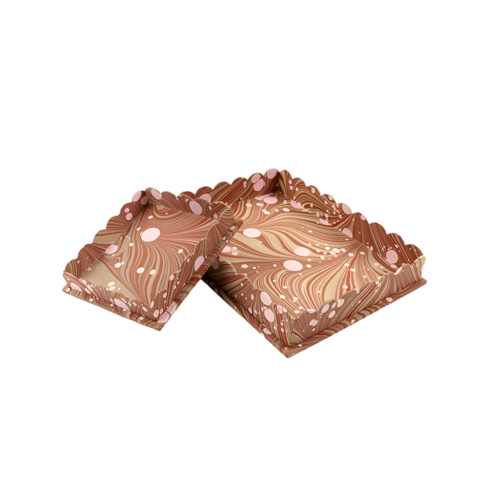 Marbled Scalloped Tray - Large