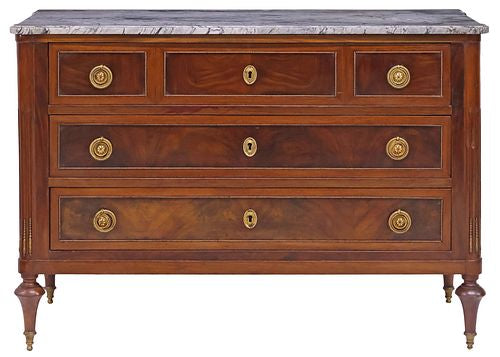 French Louis XVI Marble Top Commode