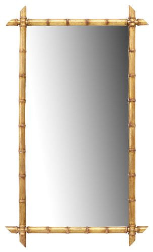 Gilt-Painted Faux Bamboo Mirror - 49" H
