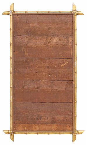 Gilt-Painted Faux Bamboo Mirror - 49" H