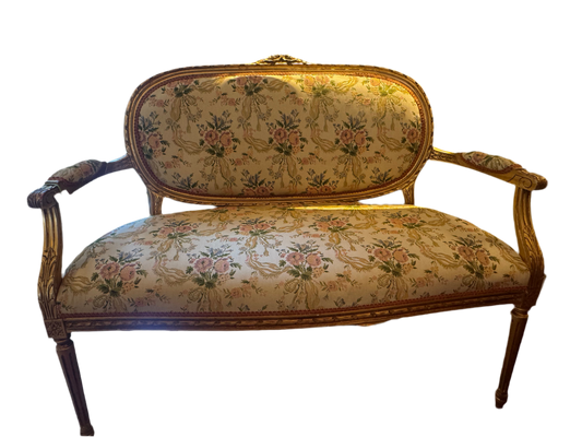 Antique Settee with Original Upholstery