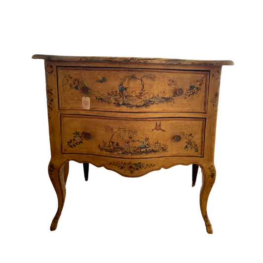 Antique Painted Faux Marble and Chinoiserie Dresser