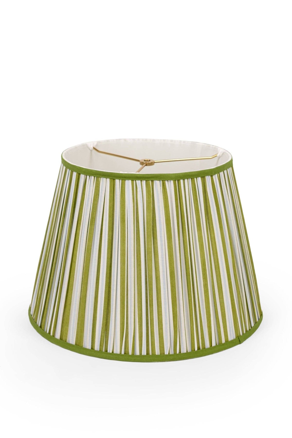 Green + White Stripes Lampshade - 16"