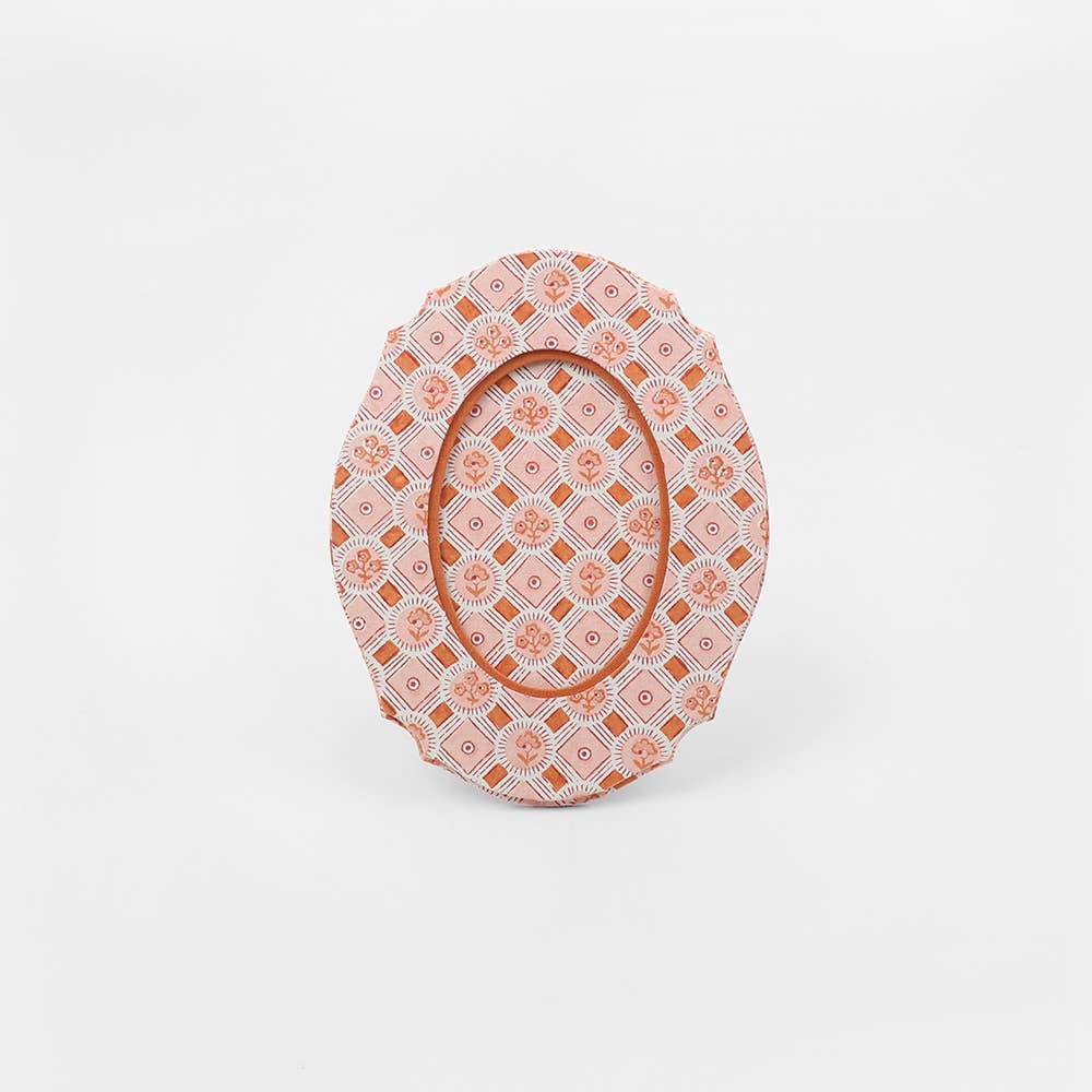 OVAL TABLE TOP PICTURE FRAME - SPRING BLOOM ORANGE