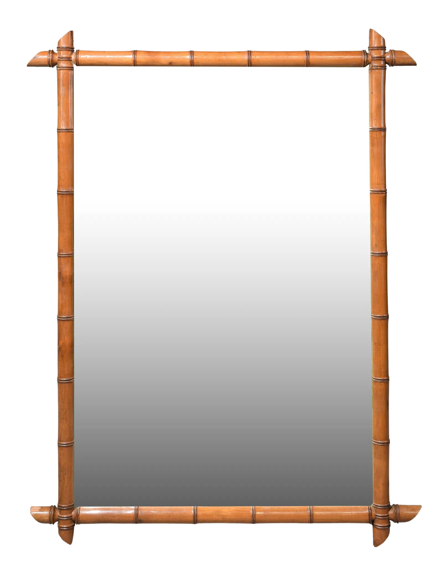 Large Faux Bamboo Framed Mirror