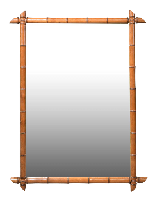 Large Faux Bamboo Framed Mirror