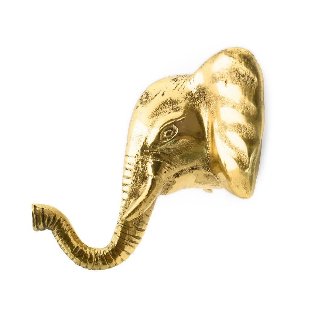 Brass Hook Elephant: Gold