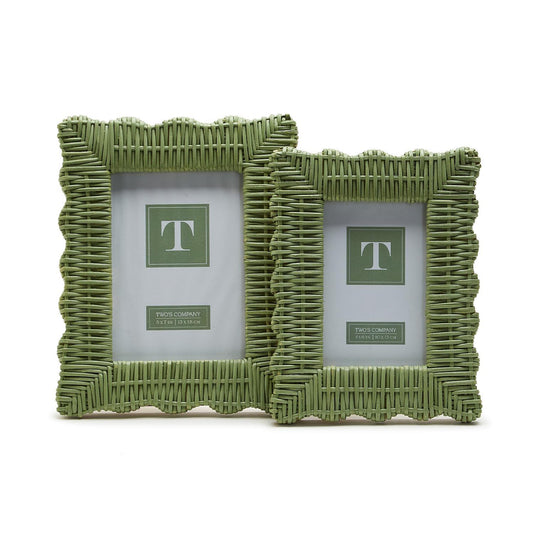 4x6 Green Wicker Photo Frame