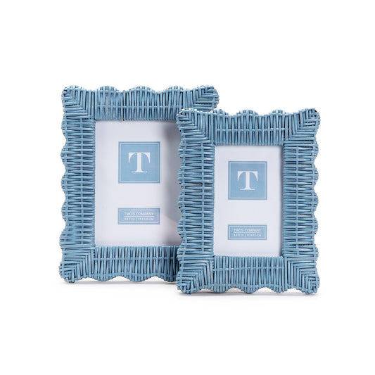 4x6 Blue Wicker Photo Frame
