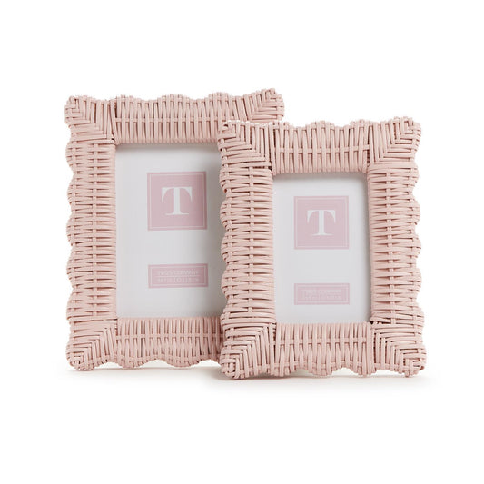 4x6 Pink Wicker Photo Frame