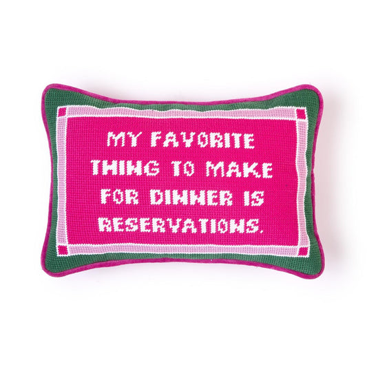 Dinner Reservations Needlepoint Pillow