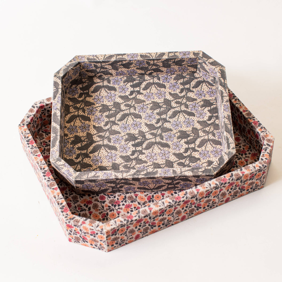 Pink Floral Fabric Serving Tray