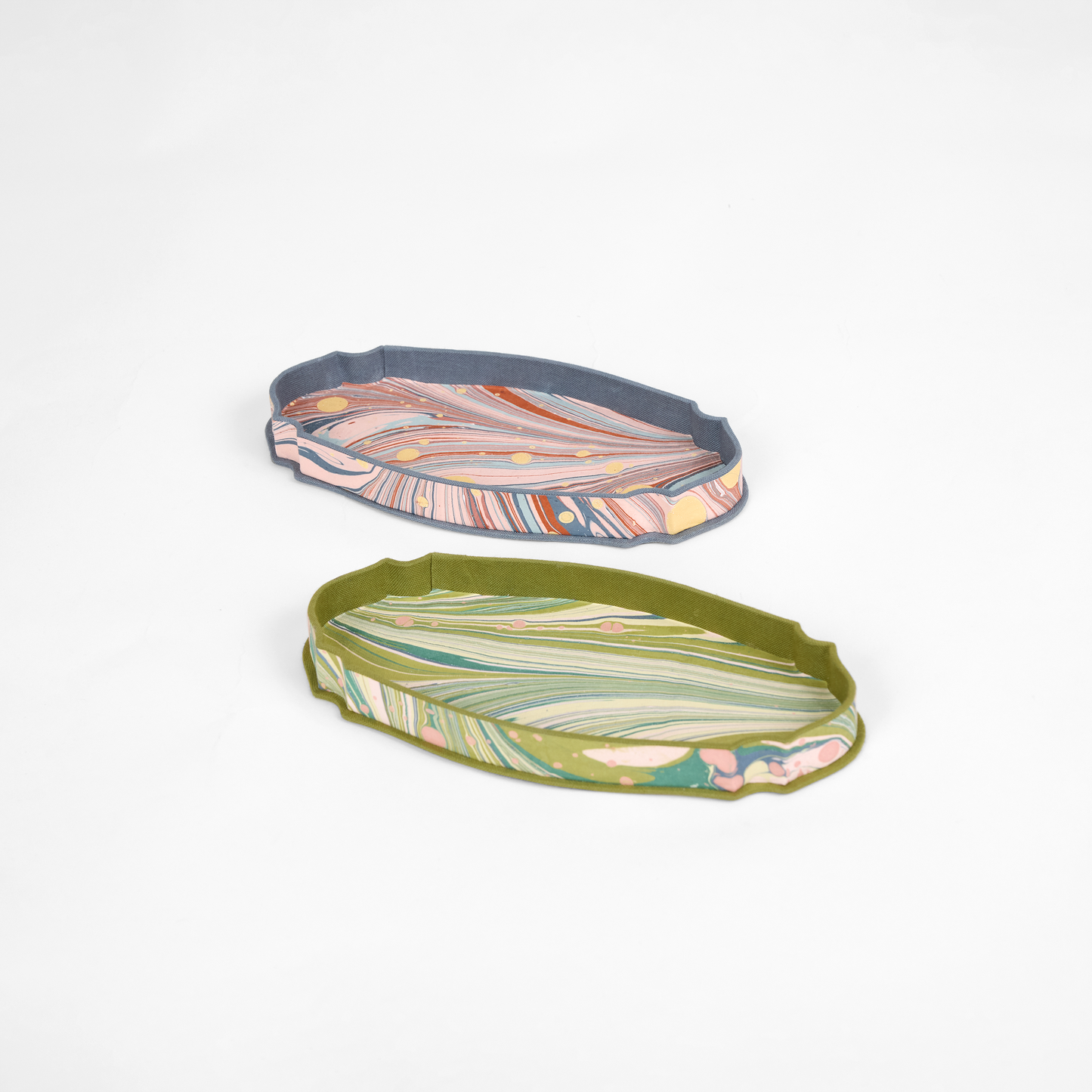 MARBLED VICTORIAN DESK TRAY - TWILIGHT FIRE WHIRL