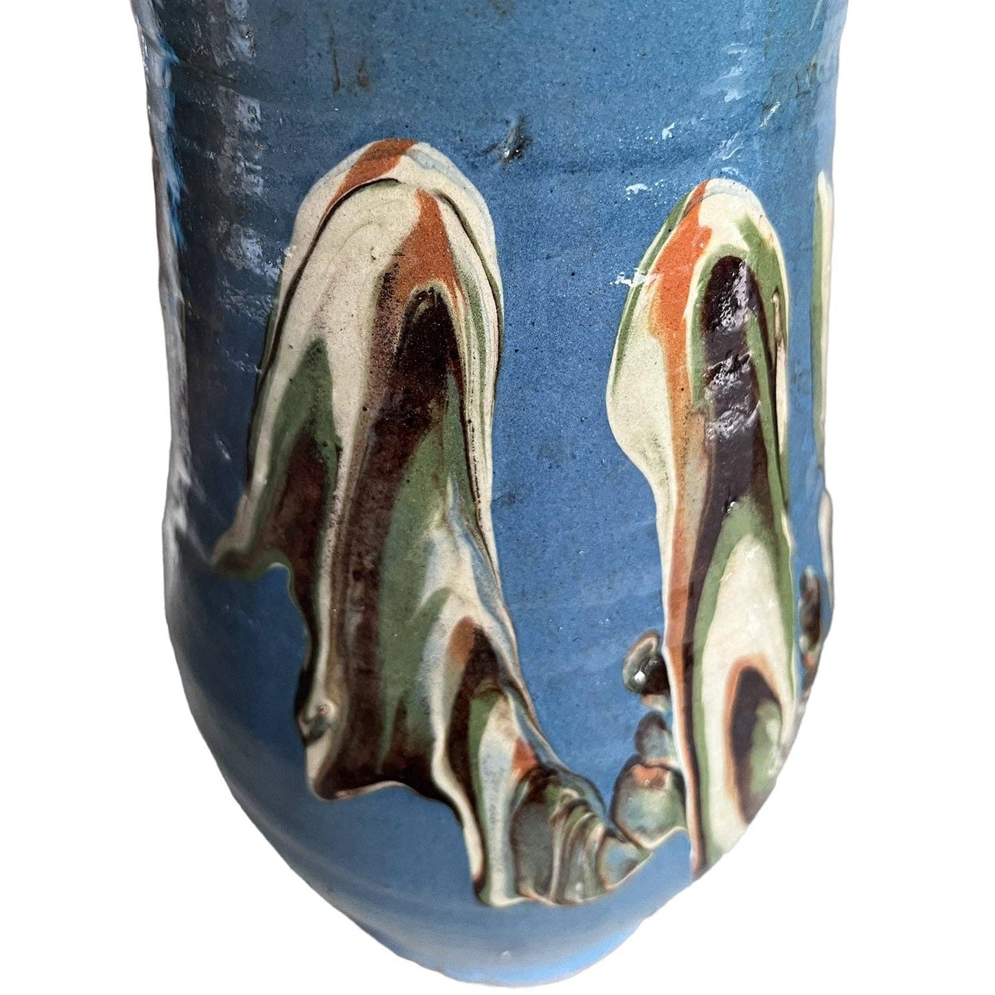 Cottage Crafted Vase: Marbleized Blue