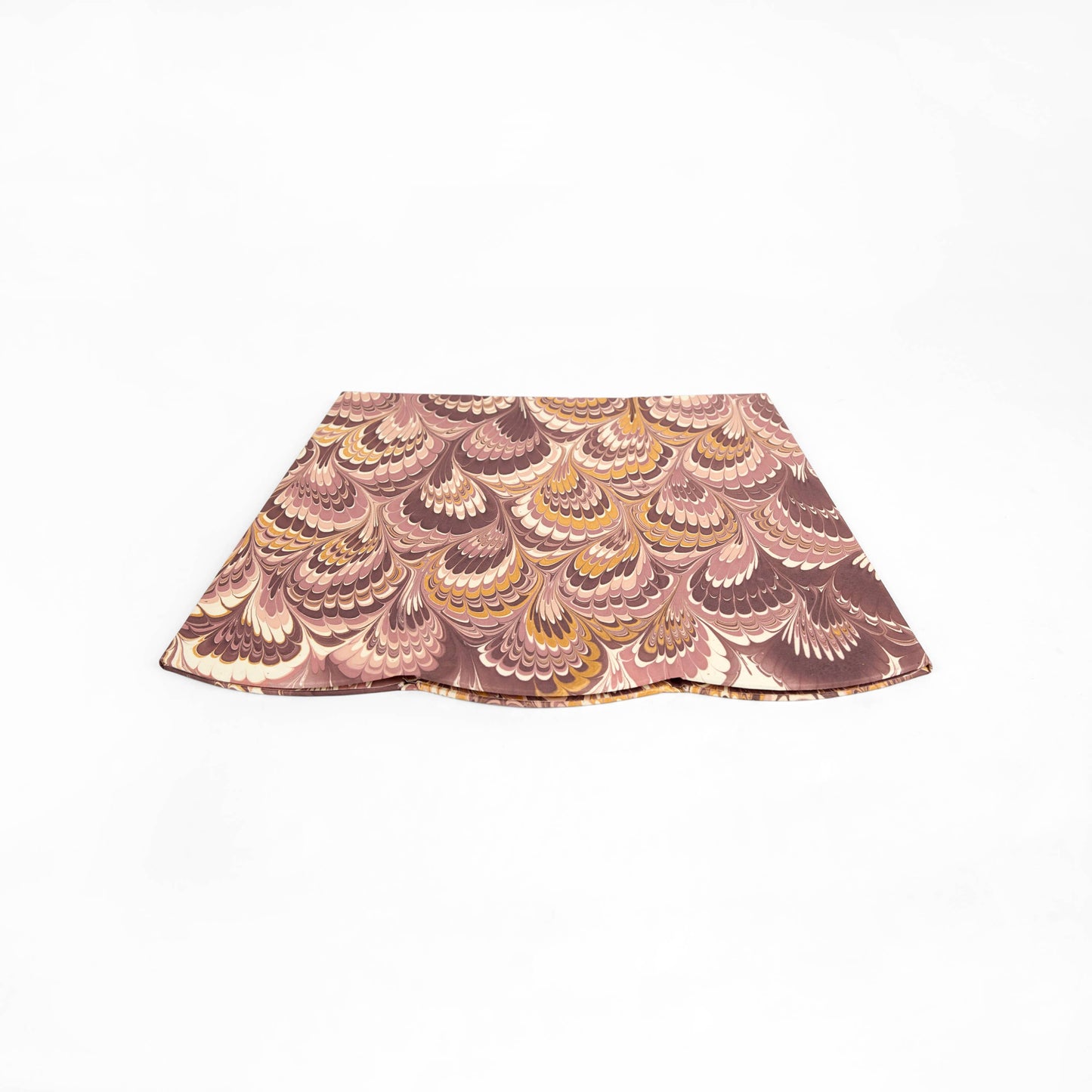 MARBLED SCALLOPED COLLAPSIBLE BASKET - BURGUNDY GOLD PEACOCK