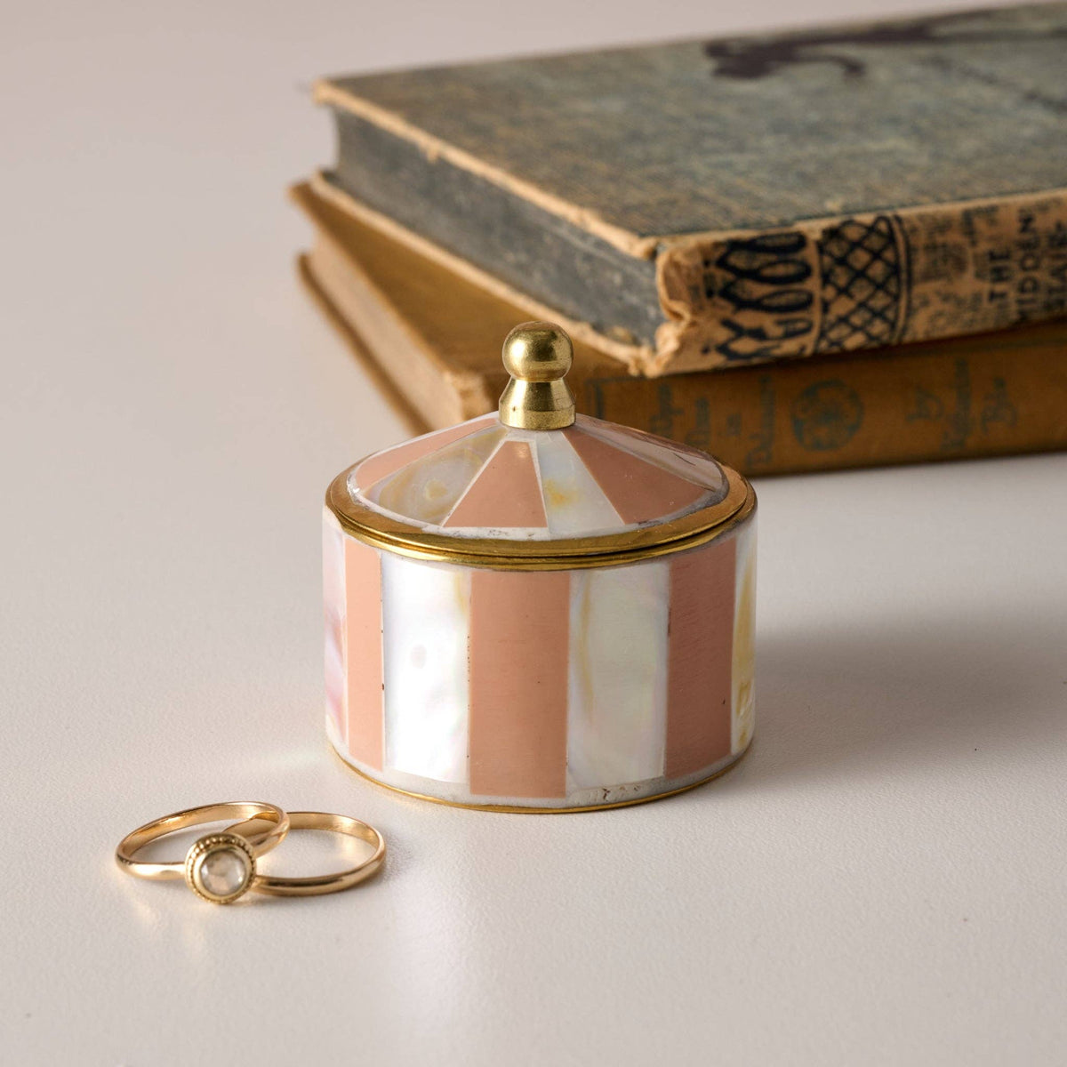 Peach Mother of Pearl Circus Tent Box