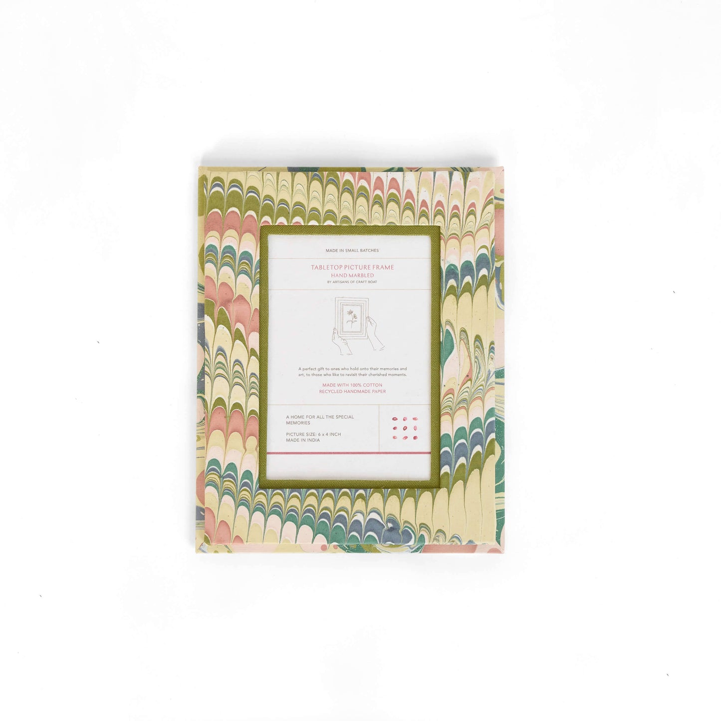 Marbled Tabletop Picture Frame - MOSS MOUNTAIN