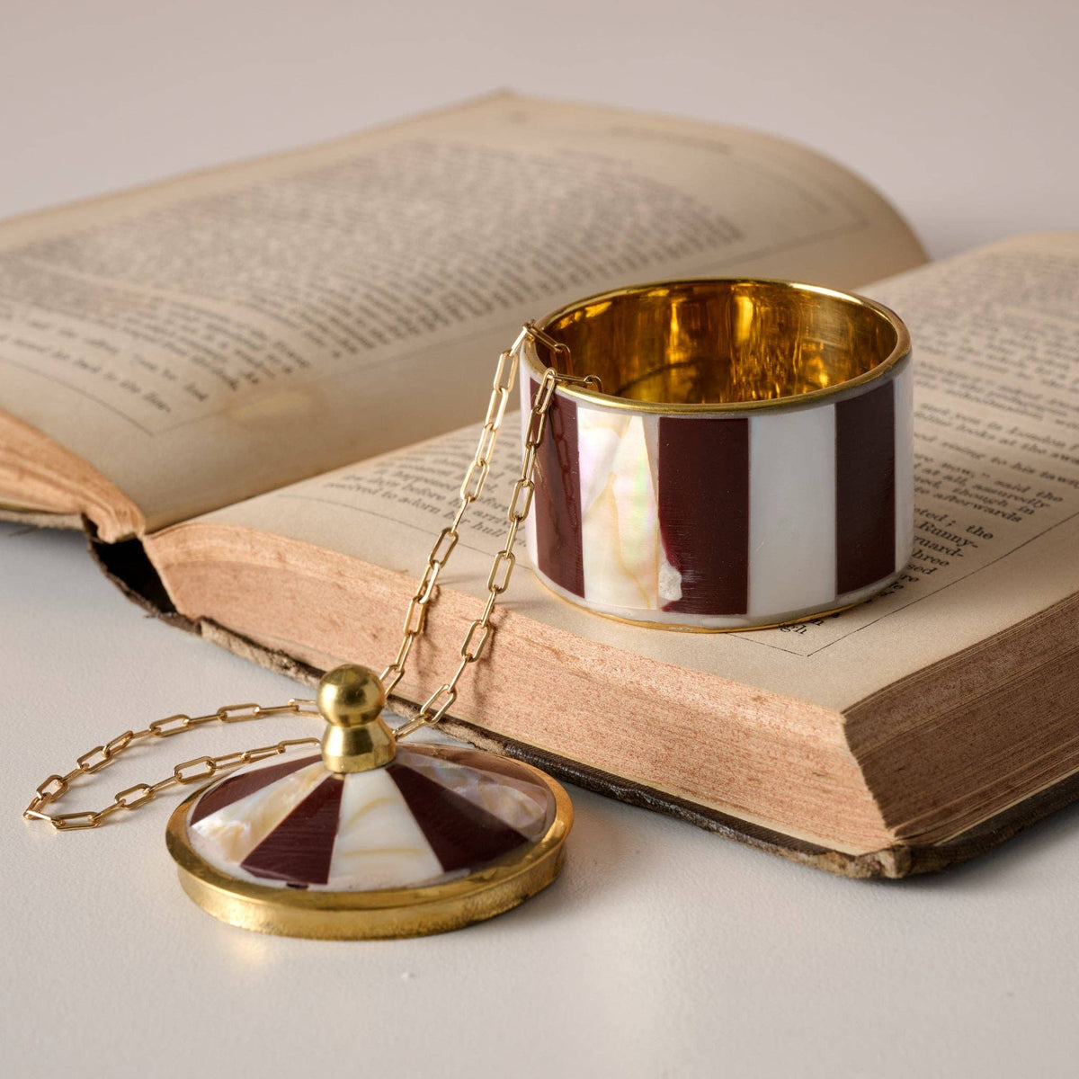 Maroon Mother of Pearl Circus Tent Box
