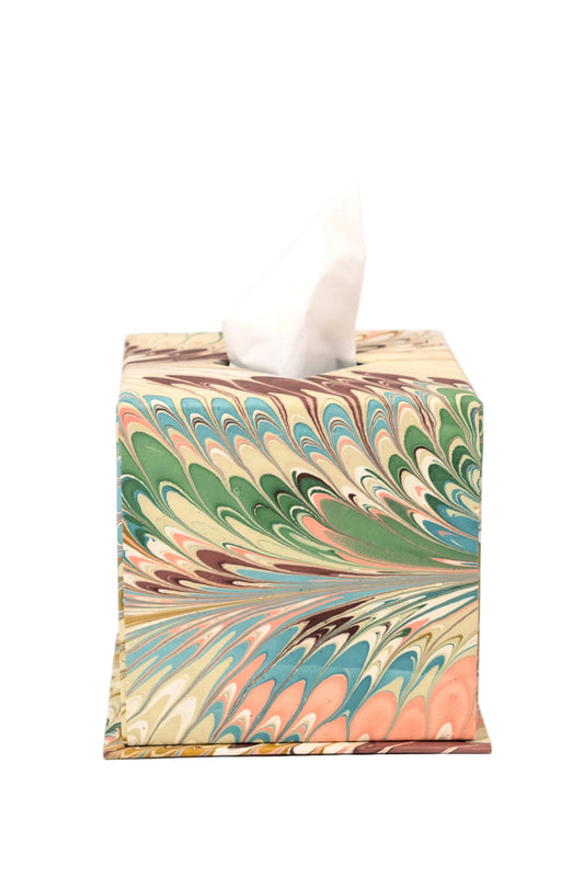 Flatiron Feathers Marbled Tissue Box Cover