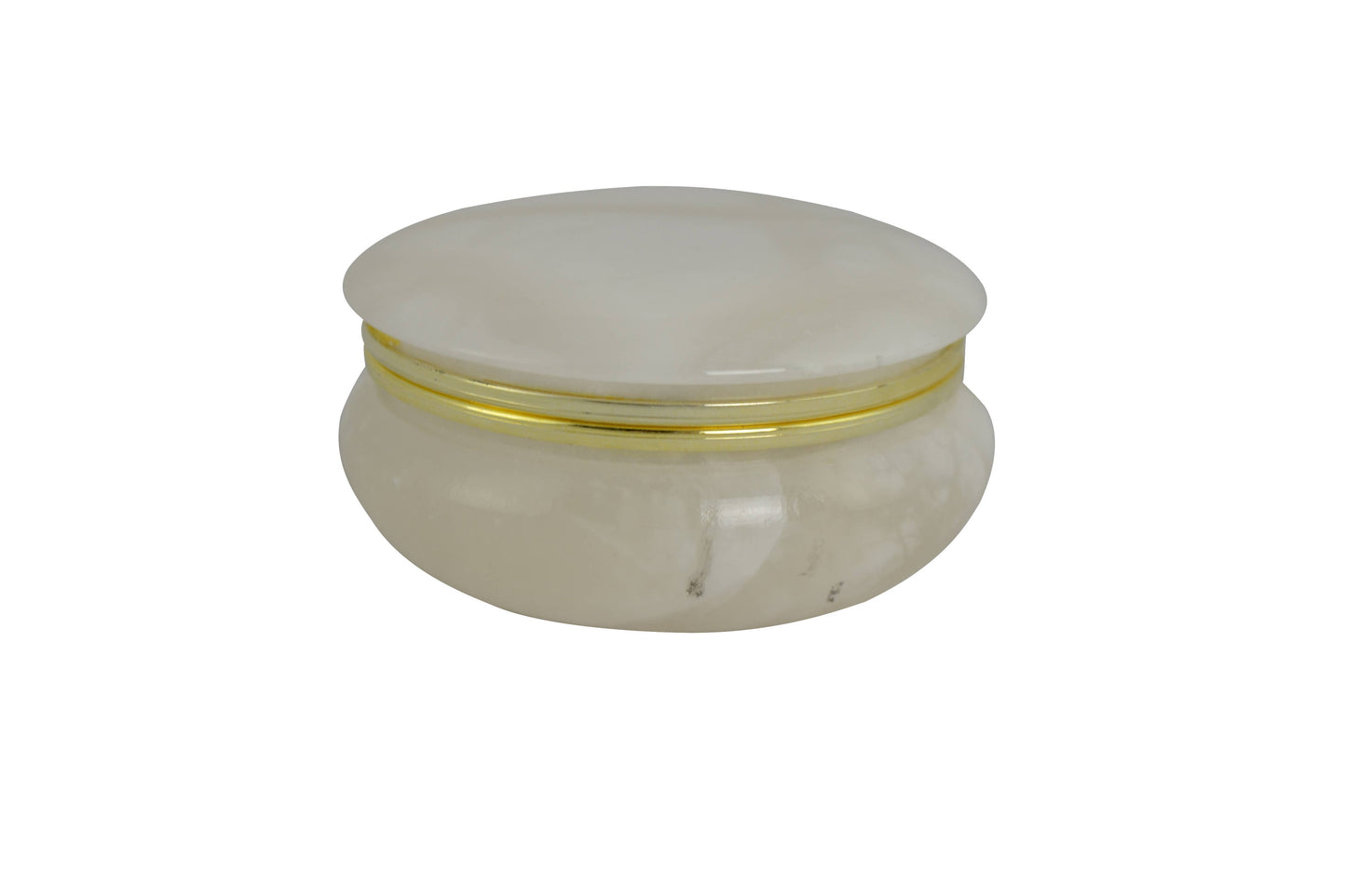 4" White Alabaster Trinket Box