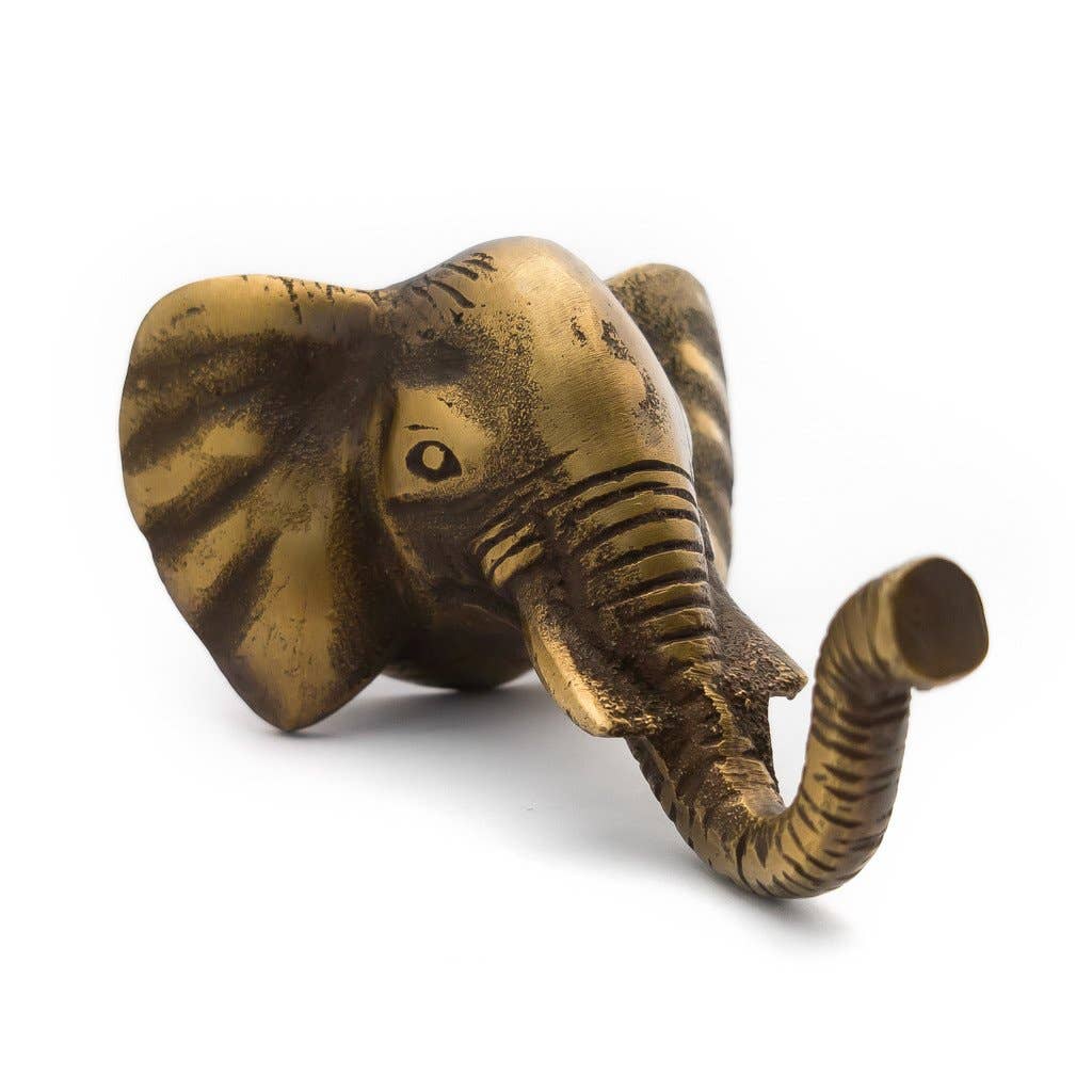Brass Hook Elephant: Gold