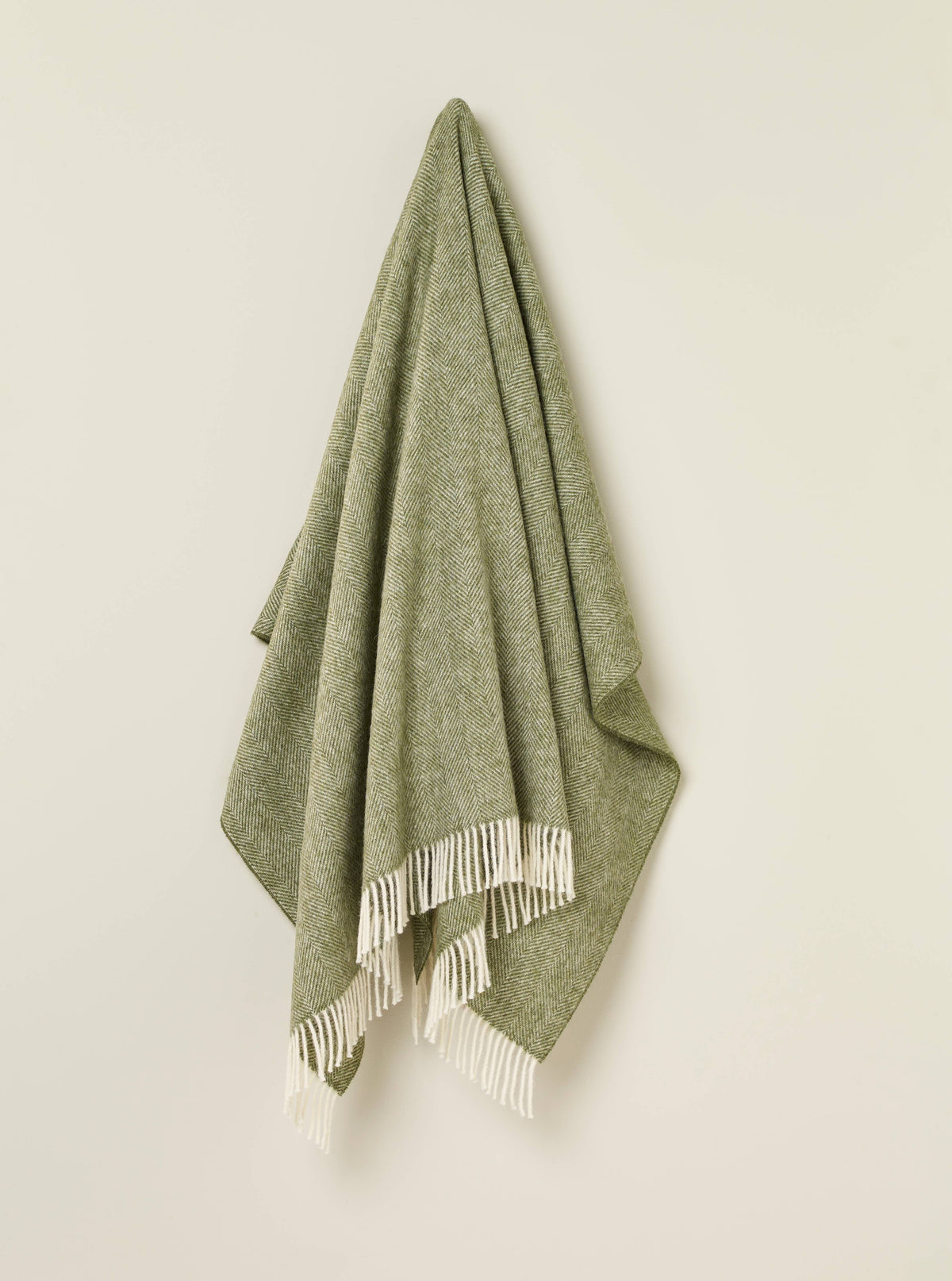 Herringbone Wool Blanket: Green