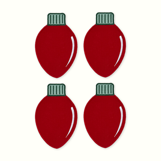 Holiday Light Bulb Linen Cocktail Napkins - Set of 4