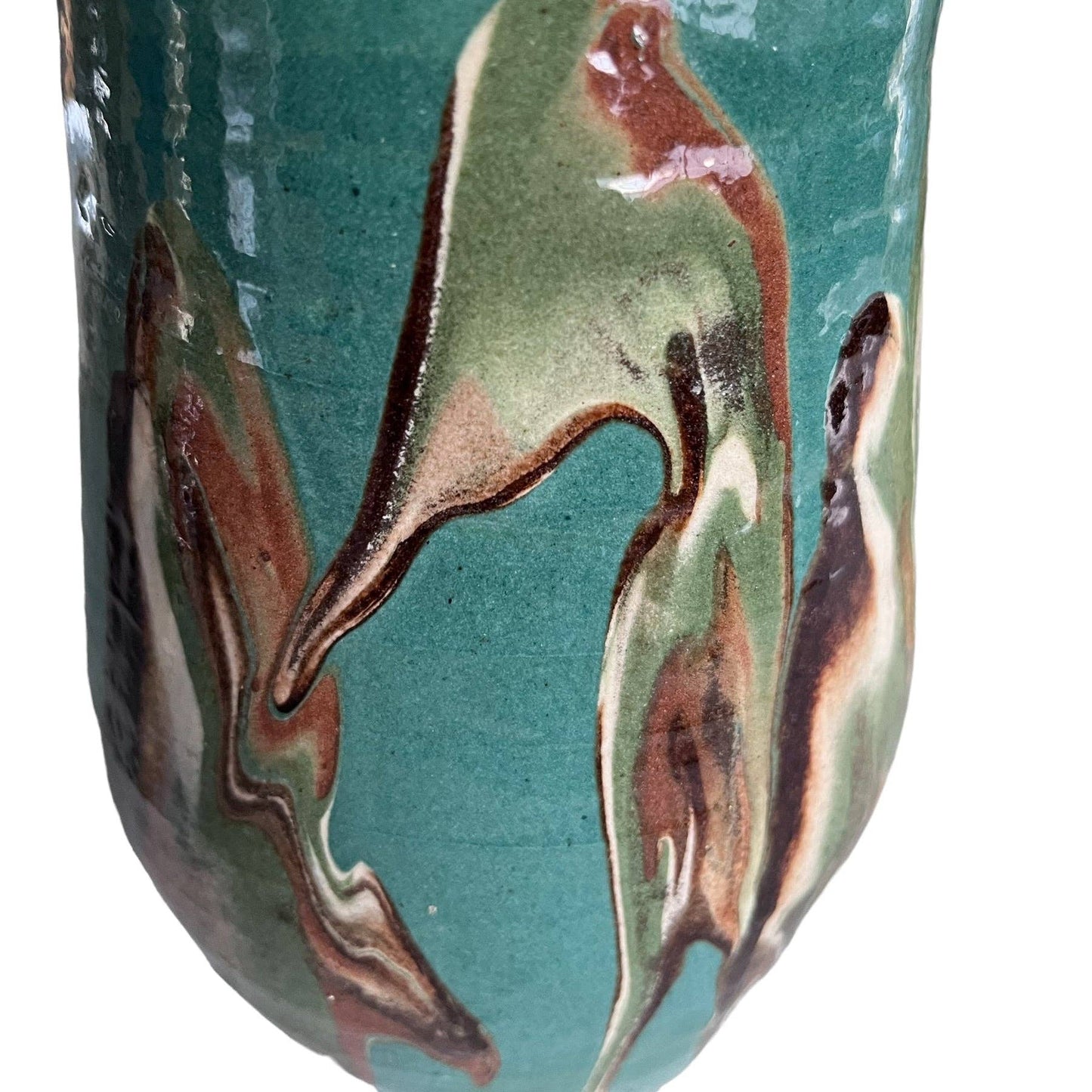 Cottage Crafted Vase: Marbleized Blue