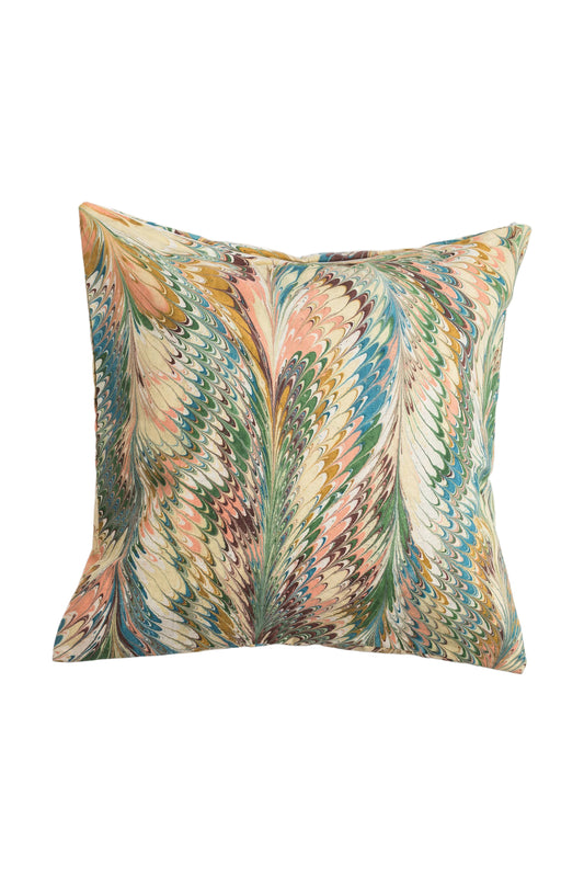 Flatiron Feathers Marbled Pillow - 18x18
