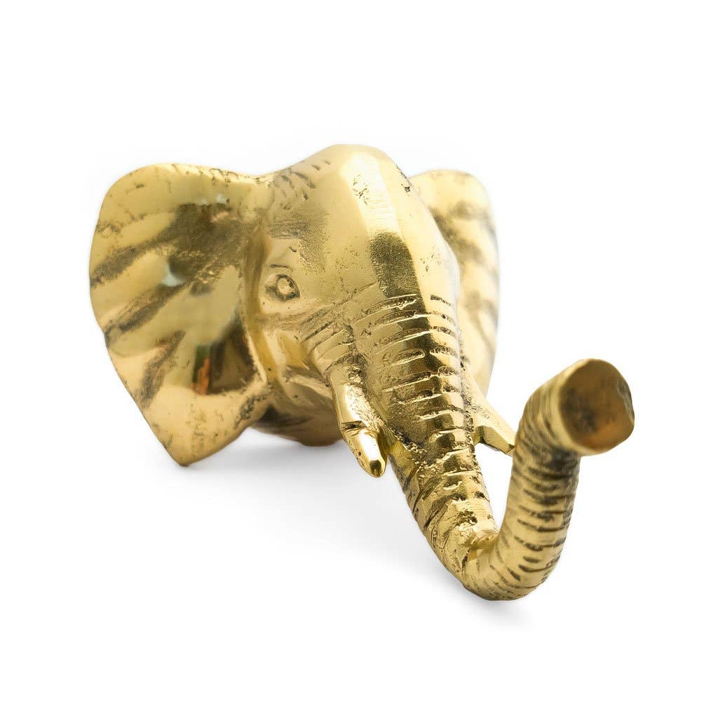 Brass Hook Elephant: Gold
