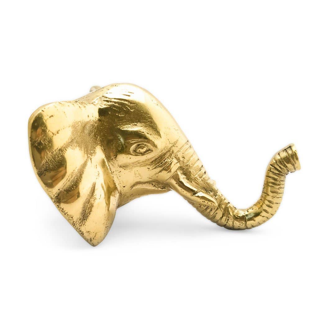 Brass Hook Elephant: Gold