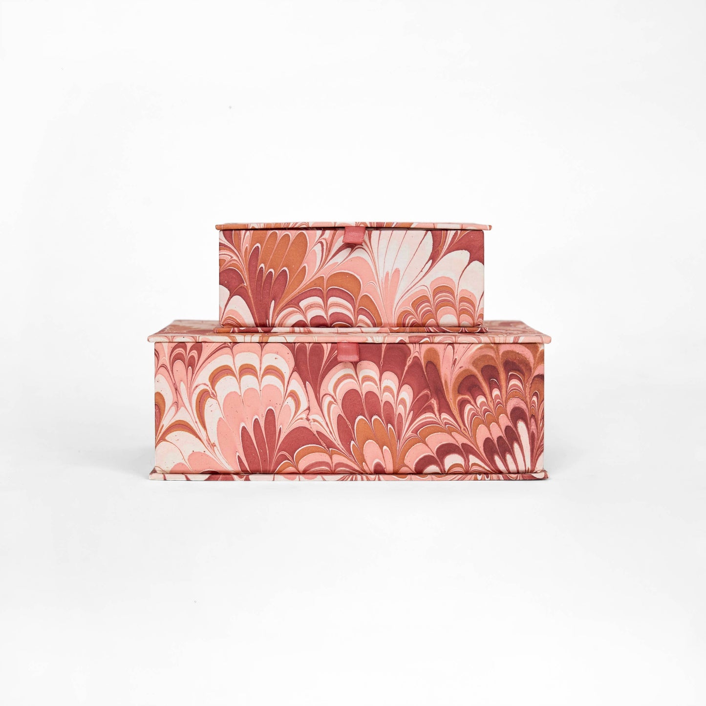 MARBLED KEEPSAKE BOX SET - RED PEACOCK